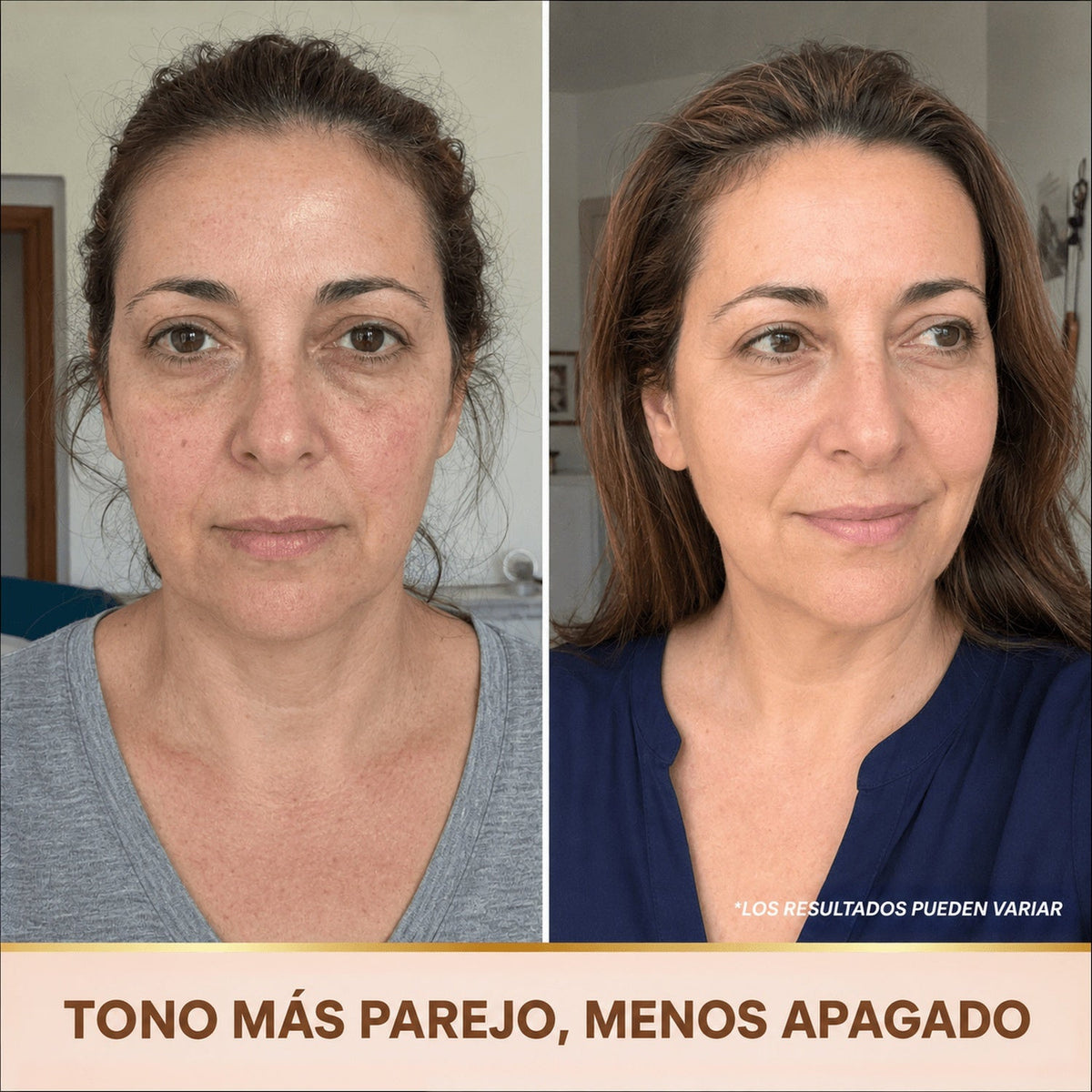 Tono mas parejo, menos apagado